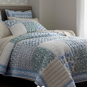 Company Store Ellary Patchwork Quilt, graphic floral block print